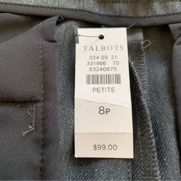 TALBOTS Cambridge Pant Women’s 8P Petite Straight Leg Stretch Grey Pull On NWT - Picture 8 of 11
